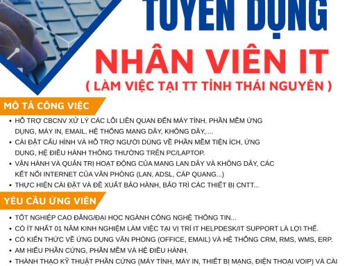 TUYỂN DỤNG NHÂN VIÊN IT 💻
